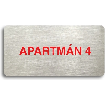 ACCEPT Piktogram APARTMÁN 4 - stříbrná tabulka - barevný tisk bez rámečku