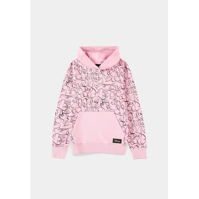Disney Minnie Mouse Girls AOP Hoodie Kangaroo pocket Black