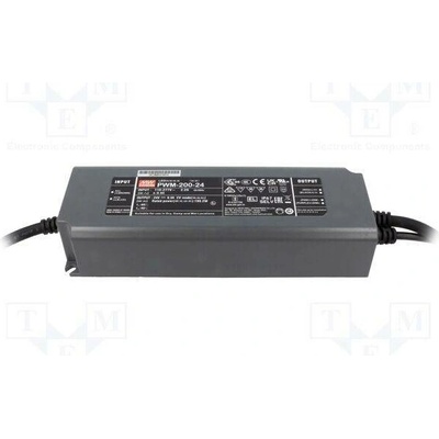MEAN WELL PWM-200-24 Napájecí zdroj: spínaný; pro LED pásky; 200W; 24VDC; 8,3A; IP67