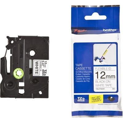 Brother Оригинална гъвкава ламинирана лента BROTHER P-Touch TZE-FX231, Черен цвят, 12mm (TZEFX231)