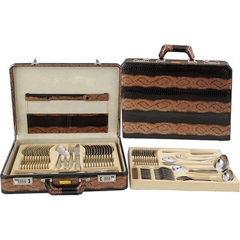 ZEPHYR Комплект прибори за хранене и сервиране zephyr zp 1510 aЕ sm, 72 части, Неръждаема стомана, Кожен куфар (1500120014)