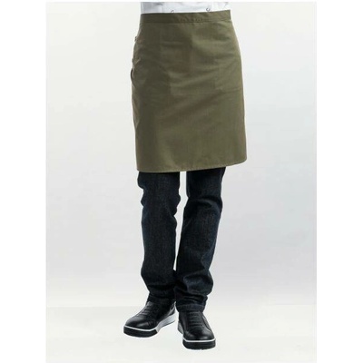 Chaud Devant Kuchářksá zástěra s jednou kapsou Dark Olive - Green