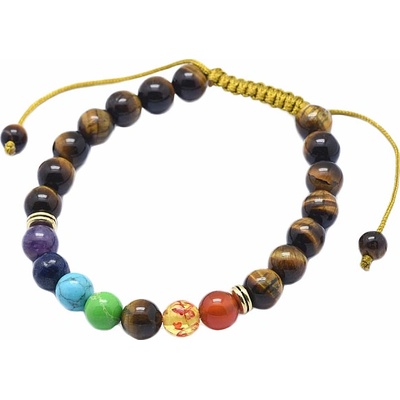 Nefertitis Čakrový náramek tygří oko se shamballa zapínáním NF7117