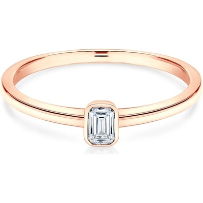 SAVICKI Годежен пръстен Pure: розово злато, диамант с шлифовка
