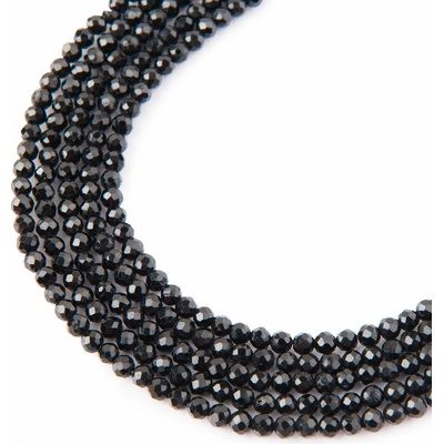 Koráliky z minerálu Čierny turmalín 2mm brúsené - 18 cm