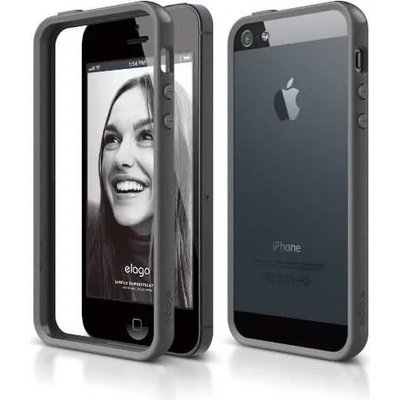 elago S5 Bumper Case - силиконов бъмпер за iPhone 5, iPhone 5S, iPhone SE (тъмносив)