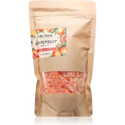 Folk & Flora Grapefruit soľ do kúpeľa s upokojujúcim účinkom 500 g