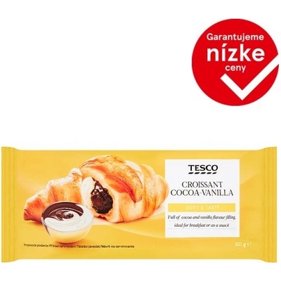 Tesco Croissant s kakaovou náplňou a s náplňou s vanilkovou 60 g