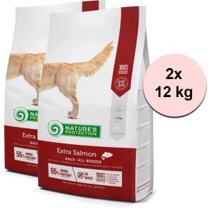 Nature's Protection кучешка храна за възрастни всички породи сьомга 2 x 12 кг