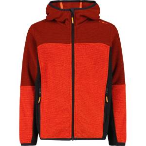 CMP Детско поларено яке CMP Kid's Jacket Fix Hood Jacquard Knitted Fleece jacket - Flame / Brick - размер 176 (EU) (703-5616-0419)