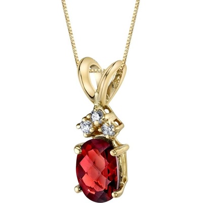 Eppi Zlatý prívesok s oválnym granátom a diamantmi Tamasyna P33927
