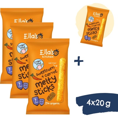 Ella's Kitchen BIO Chrumkavé tyčinky s kukuričkou a mrkvou 16 g
