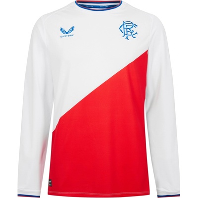 Футболна фланелка Castore Rangers Away Long Sleeve Shirt 2022 2023 Adults - White/ Red