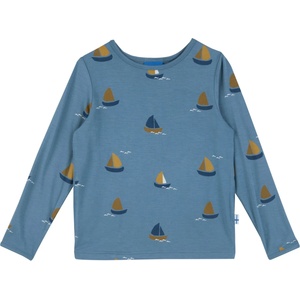 Finkid Детска блуза с дълъг ръкав Finkid Kid's Juhannus Sun Longsleeve - Bluestone - размер 140/150 (704-5779-0117)