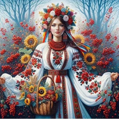 Norimpex - Puzzle Diamant painting: Slavic girl with flowers 30x40cm - 1 - 39 piese