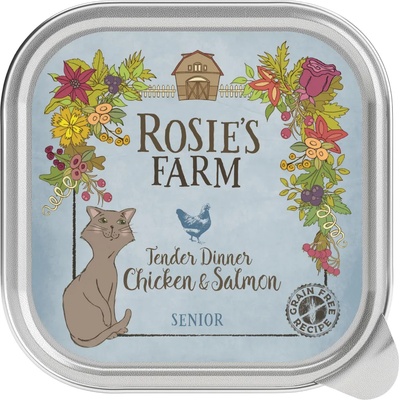 Rosie's Farm 32x100г пиле и сьомга Senior Rosie's Farm Adult консерв. храна за котки