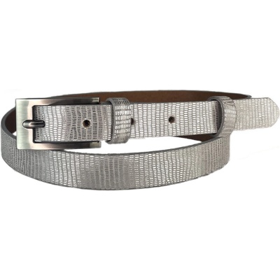 Penny Belts kožený opasek 20-184-606 stříbrný