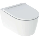 Geberit ONE - Конзолна тоалетна чиния със седалка SoftClose, TurboFlush, бял мат/гланциран хром 500.202. JT. 1 (500.202.JT.1)