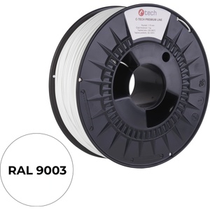 C-Tech 3DF-P-ASA1.75-9003 3D филамент, PREMIUM LINE, ASA, 1, 75mm, 1000g, Транспортно бял (Traffic white) (3DF-P-ASA1.75-9003)