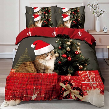 EmonaMall Двулицево коледно спално бельо (реално изображение) EmonaMall, 6 части - Модел S17113 (S17113-6666d5)