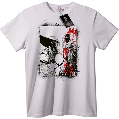 NOONEBRAND Тениска Червена шапка и вълк Фентъзи - 7XL, White