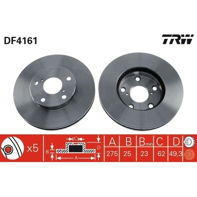Brzdový kotúč TRW DF4161