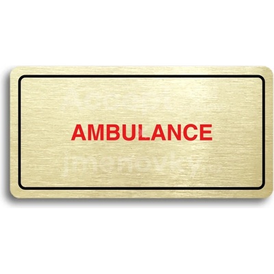 ACCEPT Piktogram AMBULANCE - zlatá tabulka - barevný tisk