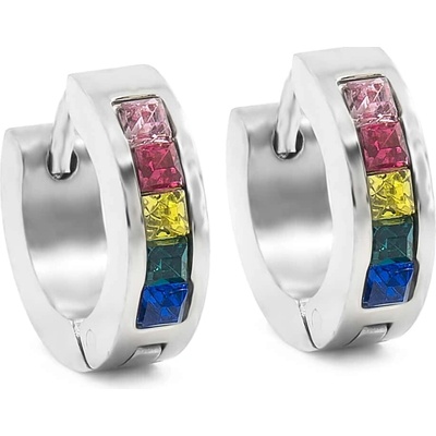 BRUNOshop.cz Náušnice kroužky s kamínky barevné S4242