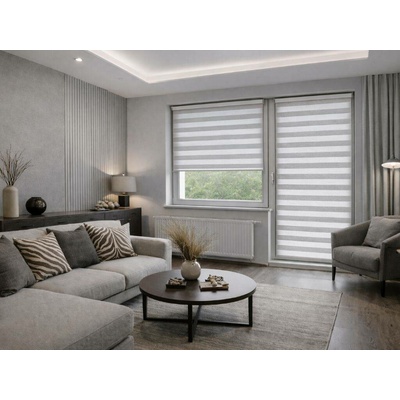 ZEBRA-SHOP Roleta DEN A NOC KOMPLET PREMIUM ŠEDÝ MELÍR BH 17M 150 x 53 cm vpravo