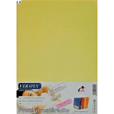 Veratex Froté prostěradlo světle žluté 100x200x25