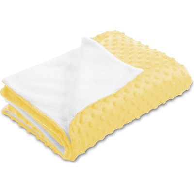 Biante Detská deka Minky bodky Polar Citrónovo žltá