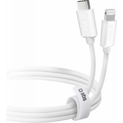 SBS TECABLETISSUETCLIGG USB-C/Lightning, PD 20 W, MFi 1,5m, bílý