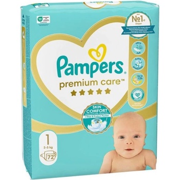 Pampers 1 - 5 кг. Pampers Premium Care 1 72 броя