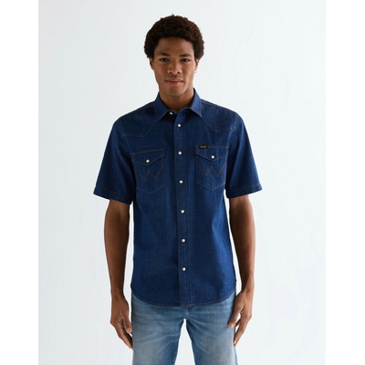 Wrangler Western pánská džínová košile krátký rukáv 112378127 Caroline Creek