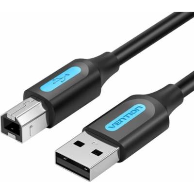 Vention COQBF USB 2.0, USB A vidlice, USB B, vidlice, niklovaný, 1m, černý