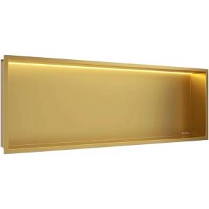 BALNEO Вградена правоъгълна LED ниша Balneo Wall-Box One с рамка 90x30x10 см, гланцирано злато (B0101030109-3)