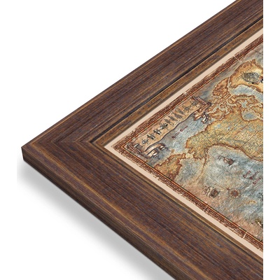 RayWorld Svět - nástěnná mapa Ray World 136 x 92 cm Varianta: mapa v dřevěném rámu, Provedení: Volta ořech