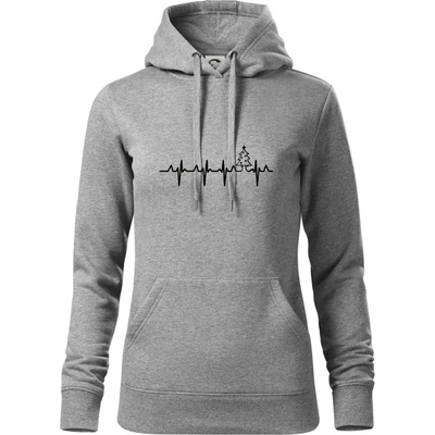 EKG Vánoční stromek mikina dámská Cape s kapucí Tmavě šedý melír – Zboží Dáma