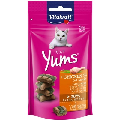 Vitakraft Cat Yums kurča a mačacia tráva pre mačky 40 g