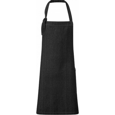 Premier Workwear Dlouhá zástěra s laclem Regenerate z recyklovaného materiálu černá Pantone 426C 86x72cm PW122