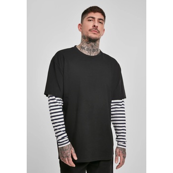 Image 1 of Urban Classics Мъжка тениска в черно Urban Classics Oversized Double Layer Striped LS Tee UB-TB3498-00007 - Черен, размер L