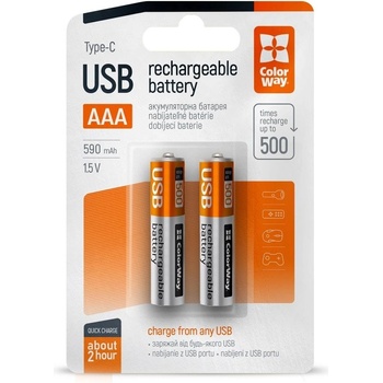 Colorway AAA 590mAh USB-C 2ks CW-UBAAA-09