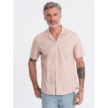 Ombre Clothing Светлокафява мъжка риза с къс ръкав Ombre Clothing Ombre Clothing | Kafyav | МЪЖЕ | S