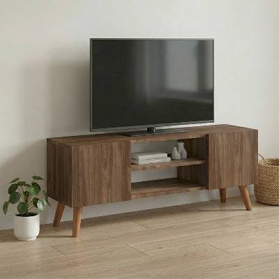 TopMebel Etna меламинов ТВ шкаф в цвят орех, размери 120 × 30 × 45 см