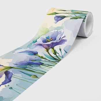 DIMEX ART s. r. o Влиесова самолепяща бордура акварелни цветя 15 см x 5 м