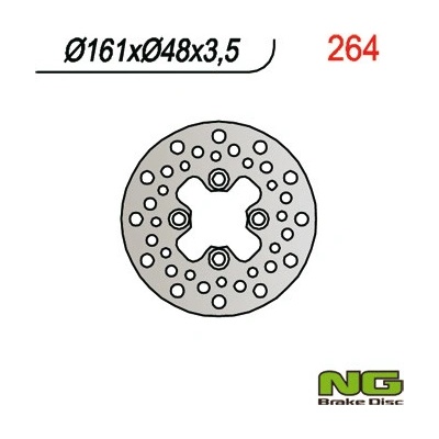 NG přední brzdový kotouč YAMAHA YFM 125/250/350/600/650/700, YFZ 350/450 87-15, YFS 200 BLASTER 88-07 (161X48X3,5)