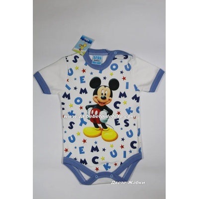 БЕЙБ ФЕШЪН ЕООД Бебешко боди с къс ръкав Мики Маус, 74
