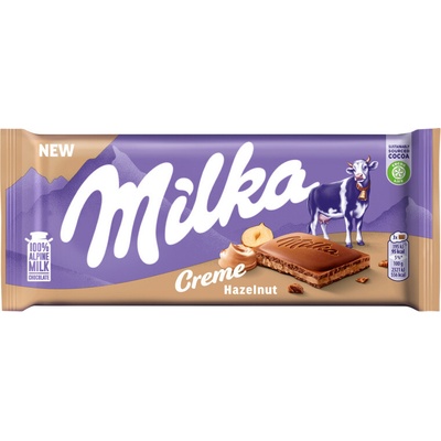 Milka Creme Chocolate s lískooříškovou náplní 85 g
