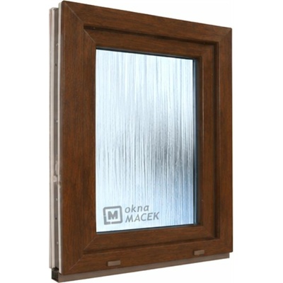 Kömmerling 70 Ad Os, 900 X 1200 mm Tmavý Dub/Tmavý Dub oboustranně, Sklo Ornamentální kůra čirá Otevírání Pravé Otevíravé A Sklopné