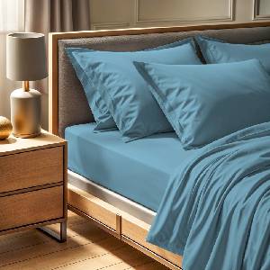 TopMebel Двоен чаршаф Tonne в син цвят (240x260)